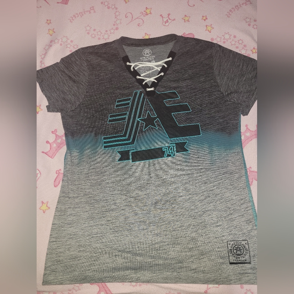 AMERICAN FIGHTER DARK GREY AND LIGHT GREY TOP